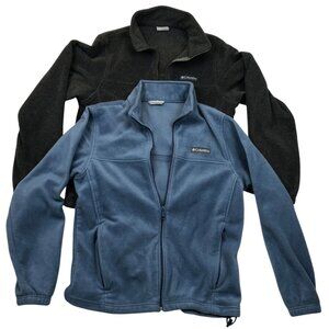Columbia Mens Jacket Medium Lot Of Two Full-Zip Fleece Cozy Mock Neck Activewear